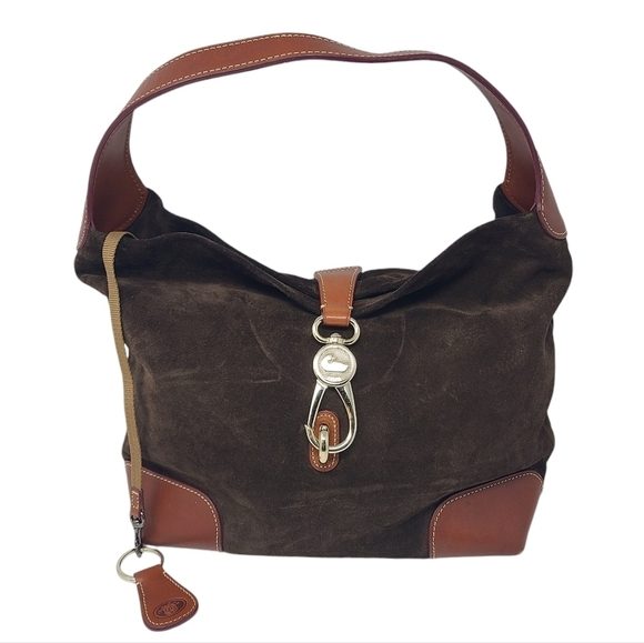 Dooney & Bourke | Large Vintage Chocolate Brown Suede Leather Handbag (One Size) - Picture 1 of 14